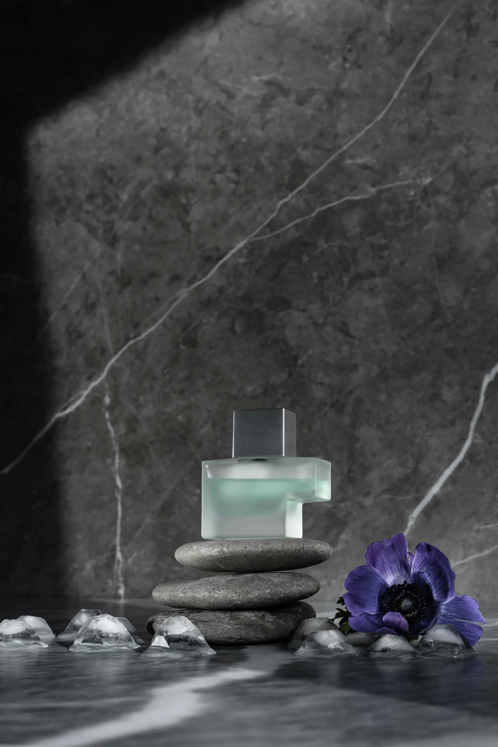 Floral and stone composition